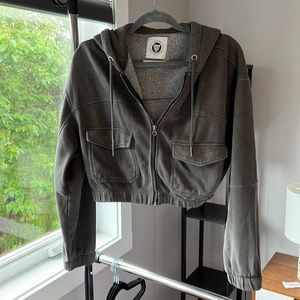 Urban Outfitters women’s medium cropped hooded jacket.